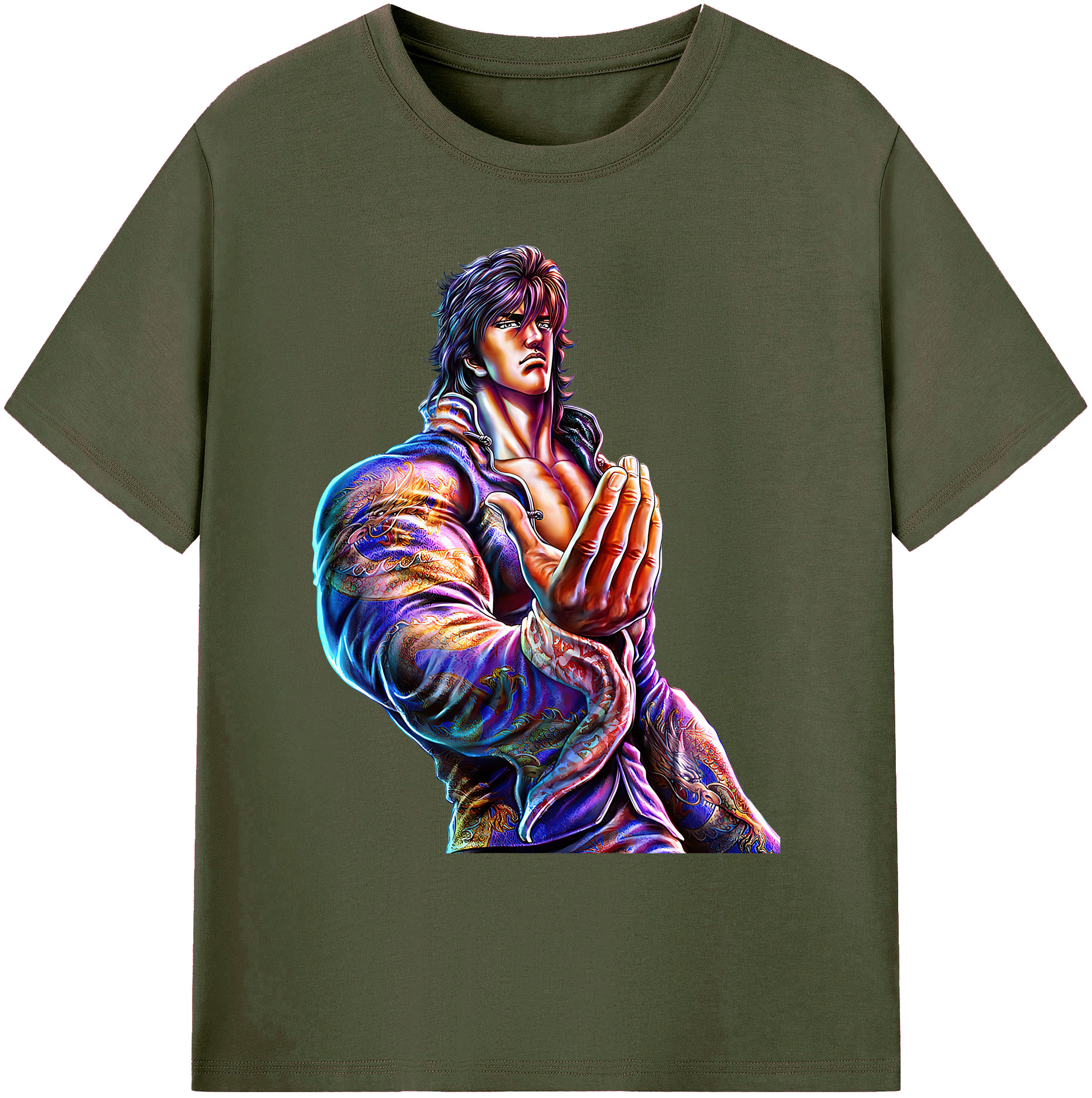 （画像用） 北斗の拳 Fist of the North Star 綿100％ メンズ半袖Tシャツ｜肌触りやわらか＆通気性